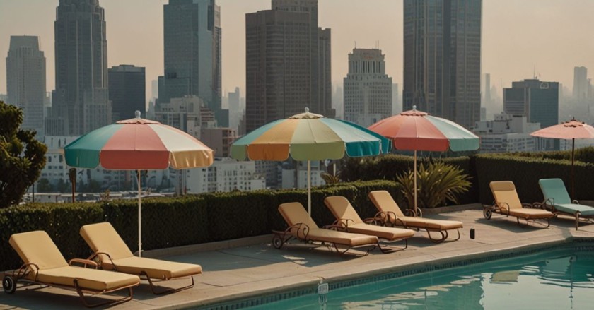 Rooftop pool scene at Silverlake Inn